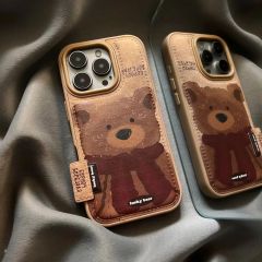 秋冬美拉德企鹅皮质苹果16promax手机壳iPhone15茄子14防摔13男女