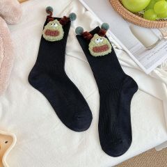 玩偶外穿中筒秋冬袜子毛球ins大门公仔可爱糖果爆款新款彩色