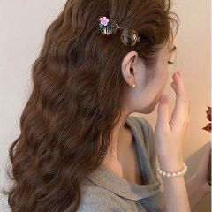 韩系可爱发夹女花朵眼镜边夹2025新款前额刘海夹子一字发卡头饰女
